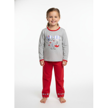 Pohodlné dívčí pyžamo s potiskem - 100% bavlna