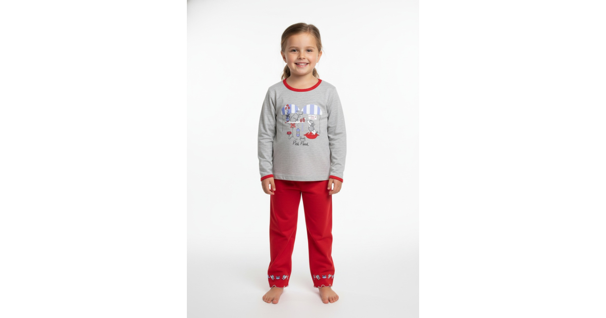 Pohodlné dívčí pyžamo s potiskem - 100% bavlna