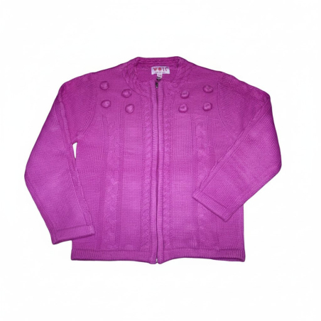 Dívčí pletený svetr z akrylu – jemný, se zipem a stojáčkem