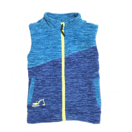 Dětská vesta s bagrem | fleecová, pohodlná, na zip