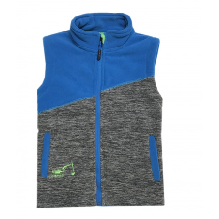 Dětská vesta s bagrem | fleecová, pohodlná, na zip