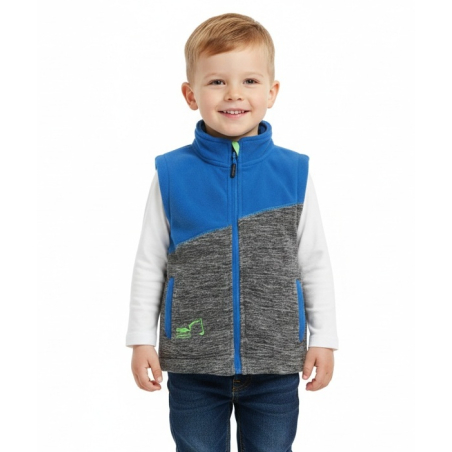 Dětská vesta s bagrem | fleecová, pohodlná, na zip