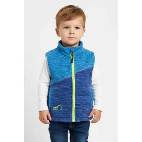 Dětská vesta s bagrem | fleecová, pohodlná, na zip
