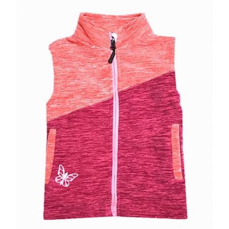 Dívčí fleecová vesta s motýlkem |pohodlná , měkká