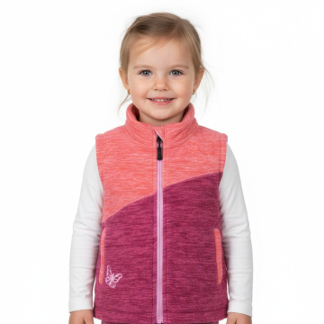 Dívčí fleecová vesta s motýlkem |pohodlná , měkká