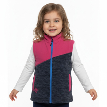 Dívčí fleecová vesta s motýlkem |pohodlná , měkká