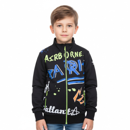 Chlapecká tepláková mikina PARIS | 100% bavlna, zip, kapsy