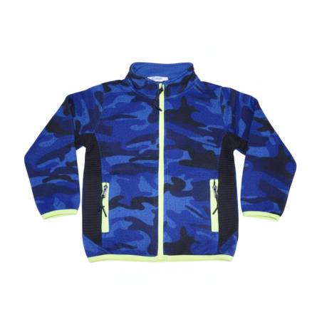 Chlapecká mikina s maskáčovým vzorem | Bavlna, zip, teplo