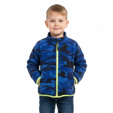 Chlapecká mikina s maskáčovým vzorem | Bavlna, zip, teplo
