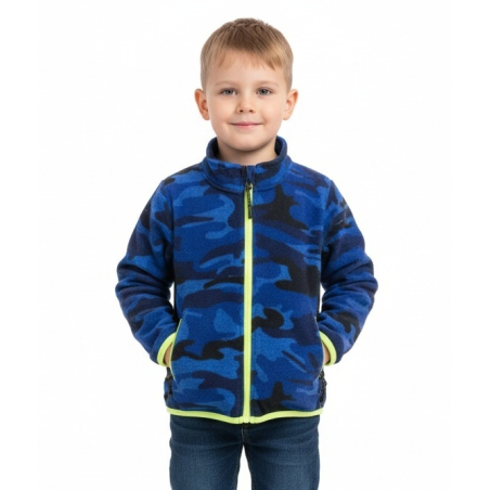 Chlapecká mikina s maskáčovým vzorem | Bavlna, zip, teplo