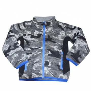 Chlapecká mikina s maskáčovým vzorem | Bavlna, zip, teplo