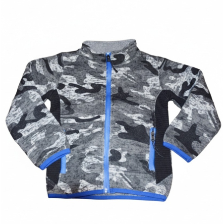 Chlapecká mikina s maskáčovým vzorem | Bavlna, zip, teplo