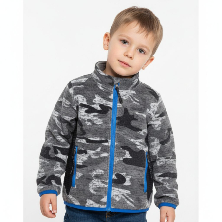 Chlapecká mikina s maskáčovým vzorem | Bavlna, zip, teplo
