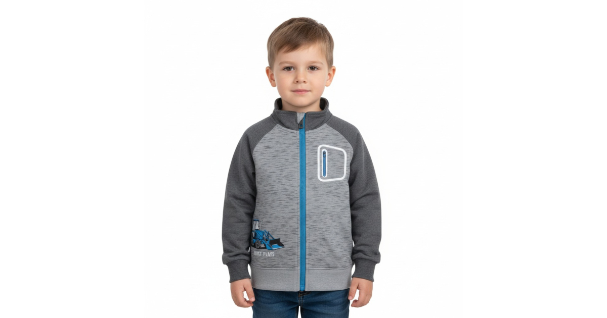 Chlapecká tepláková mikina s traktorem / bavlna