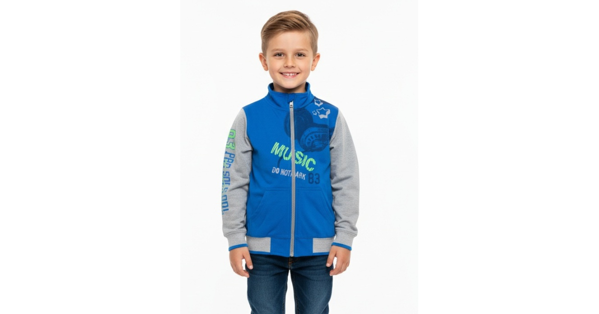 Chlapecká tepláková mikina s potiskem sluchátek | 100% bavlna