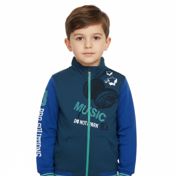 Chlapecká tepláková mikina s potiskem sluchátek | 100% bavlna