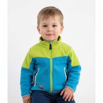 Chlapecká fleecová mikina na zip | Reflexní detaily - bagr