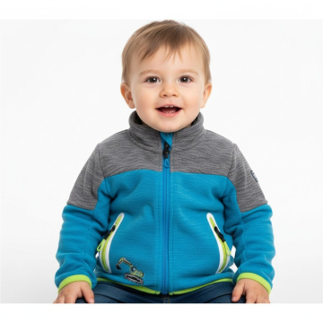 Chlapecká fleecová mikina na zip | Reflexní detaily - bagr