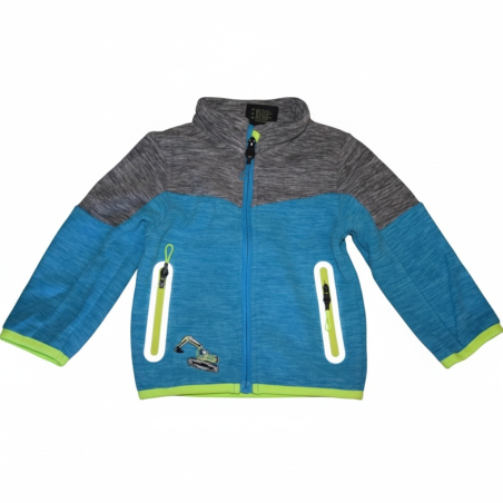 Chlapecká fleecová mikina na zip | Reflexní detaily - bagr