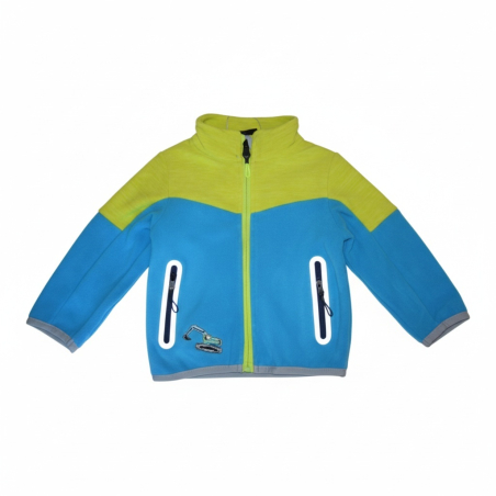 Chlapecká fleecová mikina na zip | Reflexní detaily - bagr