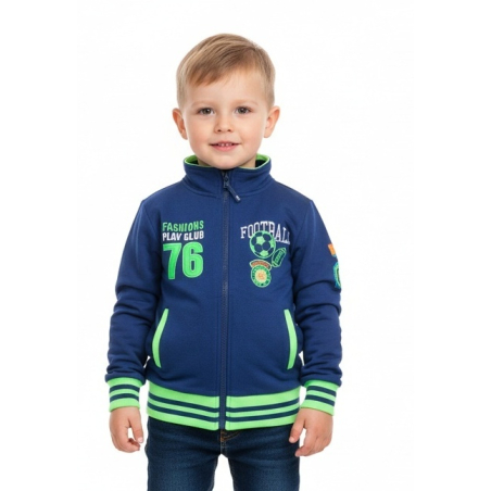Chlapecká tepláková mikina s fotbalovým motivem | manžety a zip