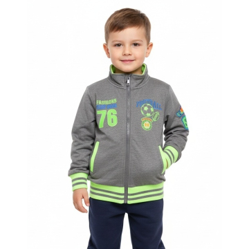 Chlapecká tepláková mikina s fotbalovým motivem | manžety a zip