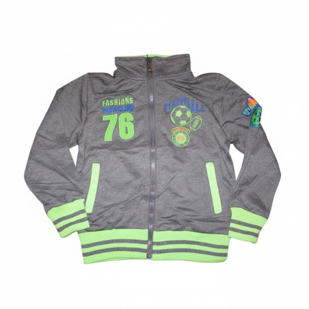 Chlapecká tepláková mikina s fotbalovým motivem | manžety a zip