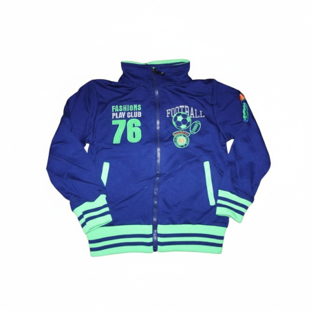 Chlapecká tepláková mikina s fotbalovým motivem | manžety a zip