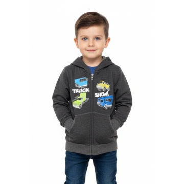 Chlapecká tepláková mikina – Stavební auta | 100% bavlna