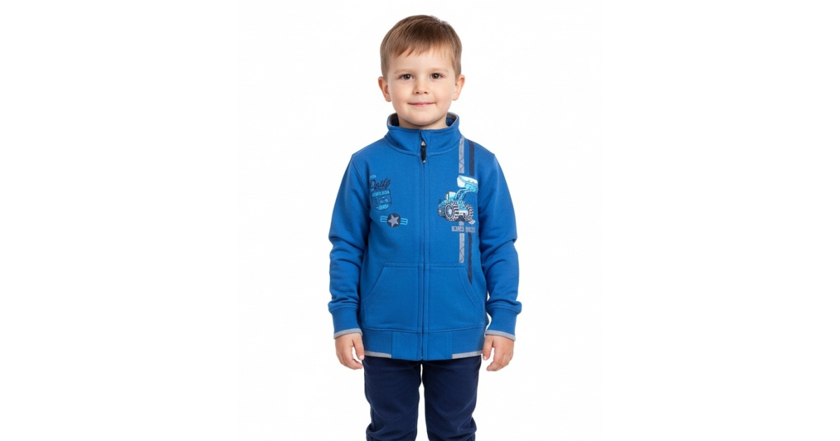 Chlapecká tepláková mikina s bagrem | 100% bavlna