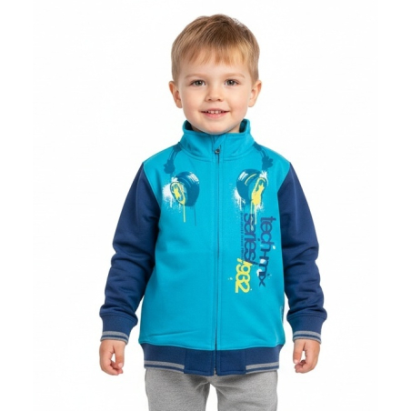 Chlapecká tepláková mikina s potiskem sluchátek | 100% bavlna