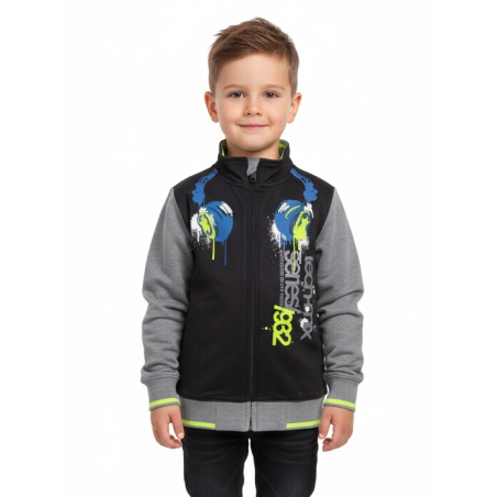 Chlapecká tepláková mikina s potiskem sluchátek | 100% bavlna