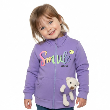 Dívčí mikina s plyšovým medvídkem | Tepláková s nápisem