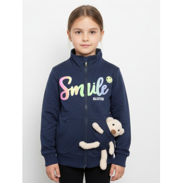 Dívčí mikina s plyšovým medvídkem | Tepláková s nápisem