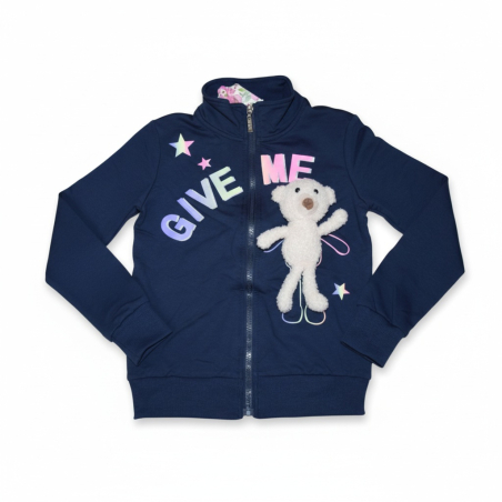 🧸 Dívčí tepláková mikina s potiskem + plyšový medvídek