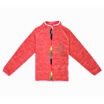 Dívčí fleecová mikina s duhovým zipem | Hřejivá s hvězdičkami