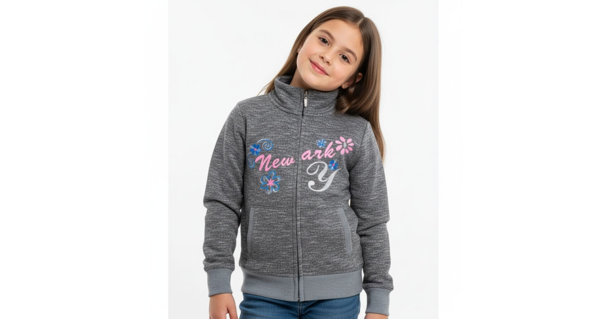 Dívčí tepláková mikina WOLF | 100% bavlna, zip