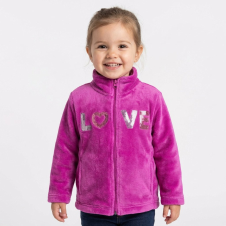 Dívčí plyšová mikina Wolf | Flitry a zip