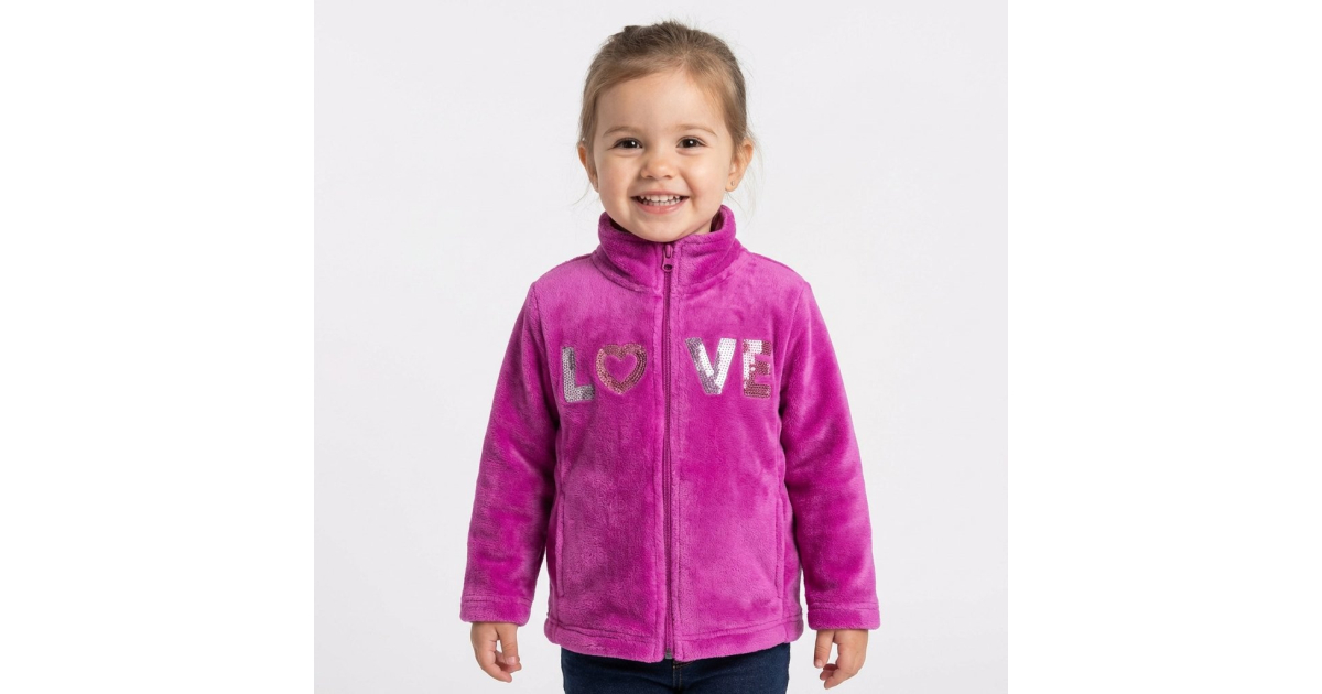 Dívčí plyšová mikina Wolf | Flitry a zip