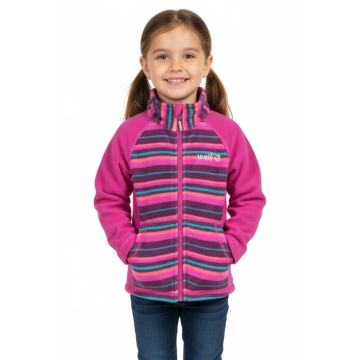 Dívčí mikina Wolf – proužek | Zip, stojáček, logo