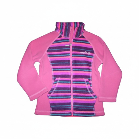 Dívčí mikina Wolf – proužek | Zip, stojáček, logo