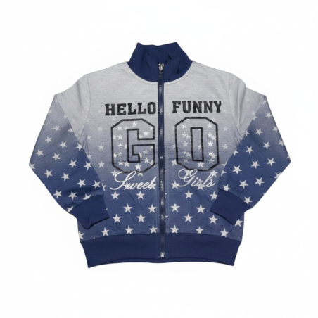 Dívčí tepláková mikina s nápisem a hvězdičkami | Pohodlí