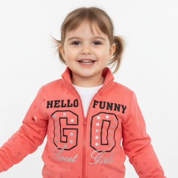 Dívčí tepláková mikina s nápisem a hvězdičkami | Pohodlí