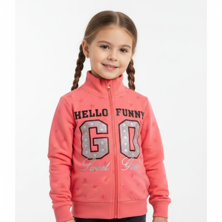 Dívčí tepláková mikina s nápisem a hvězdičkami | Pohodlí