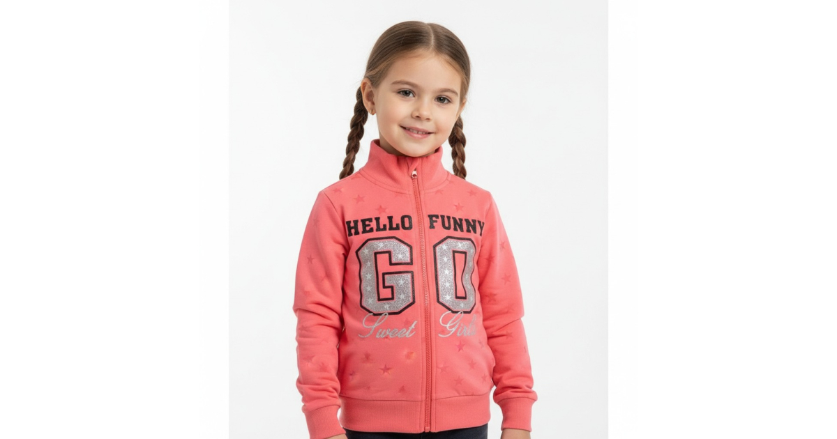 Dívčí tepláková mikina s nápisem a hvězdičkami | Pohodlí