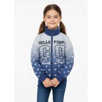 Dívčí tepláková mikina s nápisem a hvězdičkami | Pohodlí