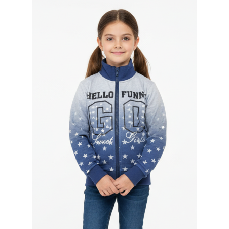 Dívčí tepláková mikina s nápisem a hvězdičkami | Pohodlí