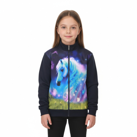 Zateplená mikina pro holčičky s motivem koníčka