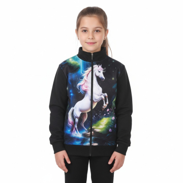 Zateplená mikina pro holčičky s motivem koníčka