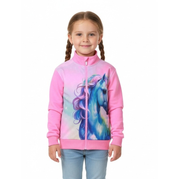 Zateplená mikina pro holčičky s motivem koníčka